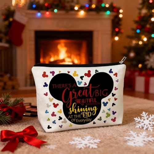 Cartoon Mouse Makeup Bag, Fairytale Fans Mouse Family Cosmetic Bag Gift for Women, Teens, Animal Lovers, Sister, Birthday, Graduation, Mother¡¯s Day Gift Idea, Christmas Gifts