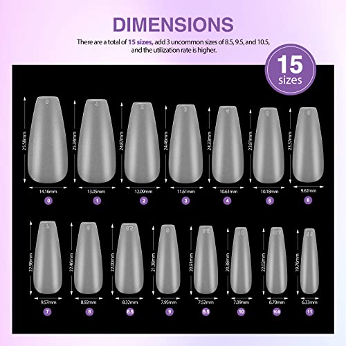 SAVILAND Gel X Nail Kit - White Long Coffin Nails Tips 500 Pcs with 4-In-1 Gel Nail Glue, Portable Mini U V LED Nail Lamp and Extension Nails DIY Art Tools All-In-1 Kit Gift for Women