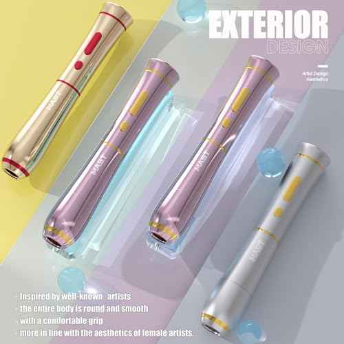 Mast Tattoo P40 Wireless Tattoo Pen Machine Rotary Tattoo Gun Pink Color Lightweight Digital Display Slim Frame for Women Aritst