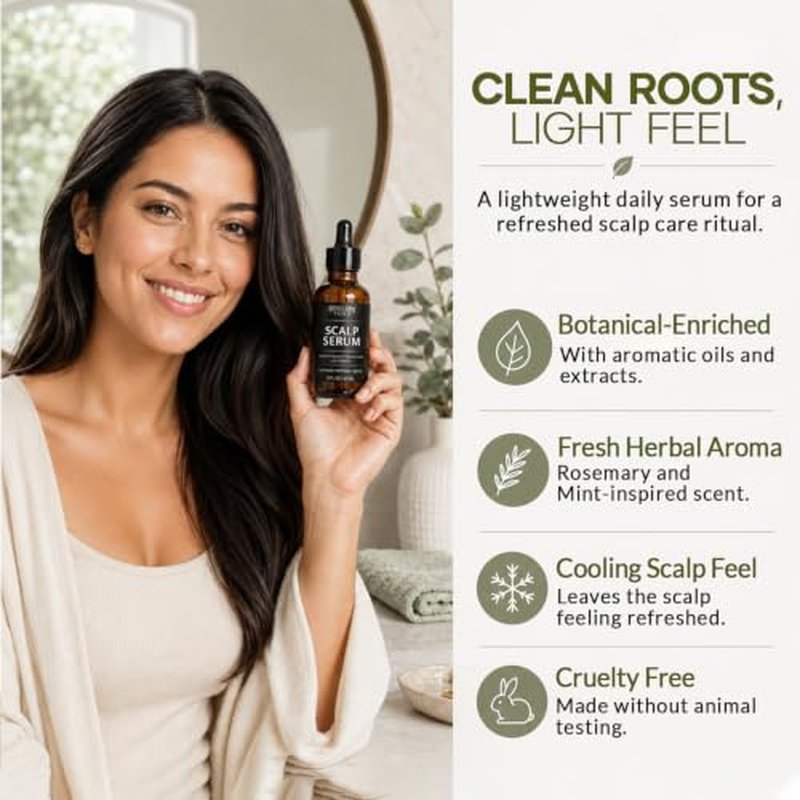Scalp Serum for Thinning Hair with Caffeine & Biotin - 2 Fl Oz