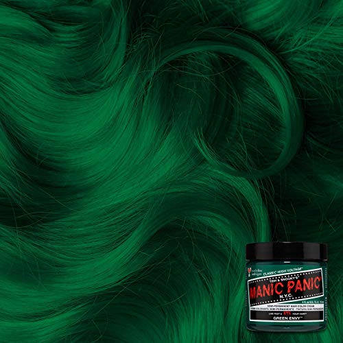 MANIC PANIC Classic Green Envy Semi Permanent Hair Color - Emerald Green Hair Dye for Women & Men That Lasts 4-6 Weeks - Vegan, Ammonia & Cruelty-Free - Create & Mix Custom Shades (4oz / 3pk)