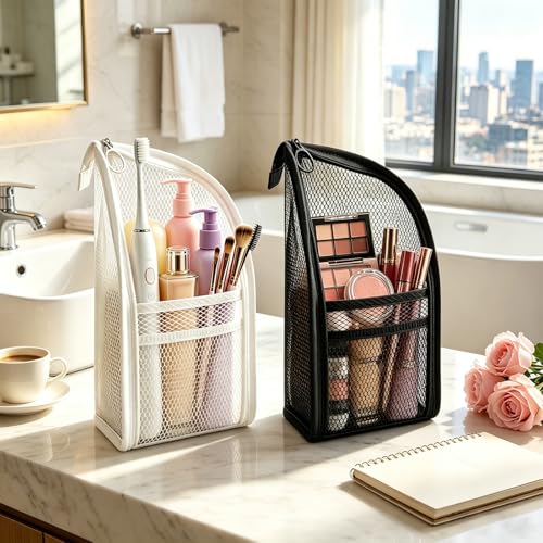 Portable Standing Toiletry Bag - Lightweight Travel Cosmetic Organizer