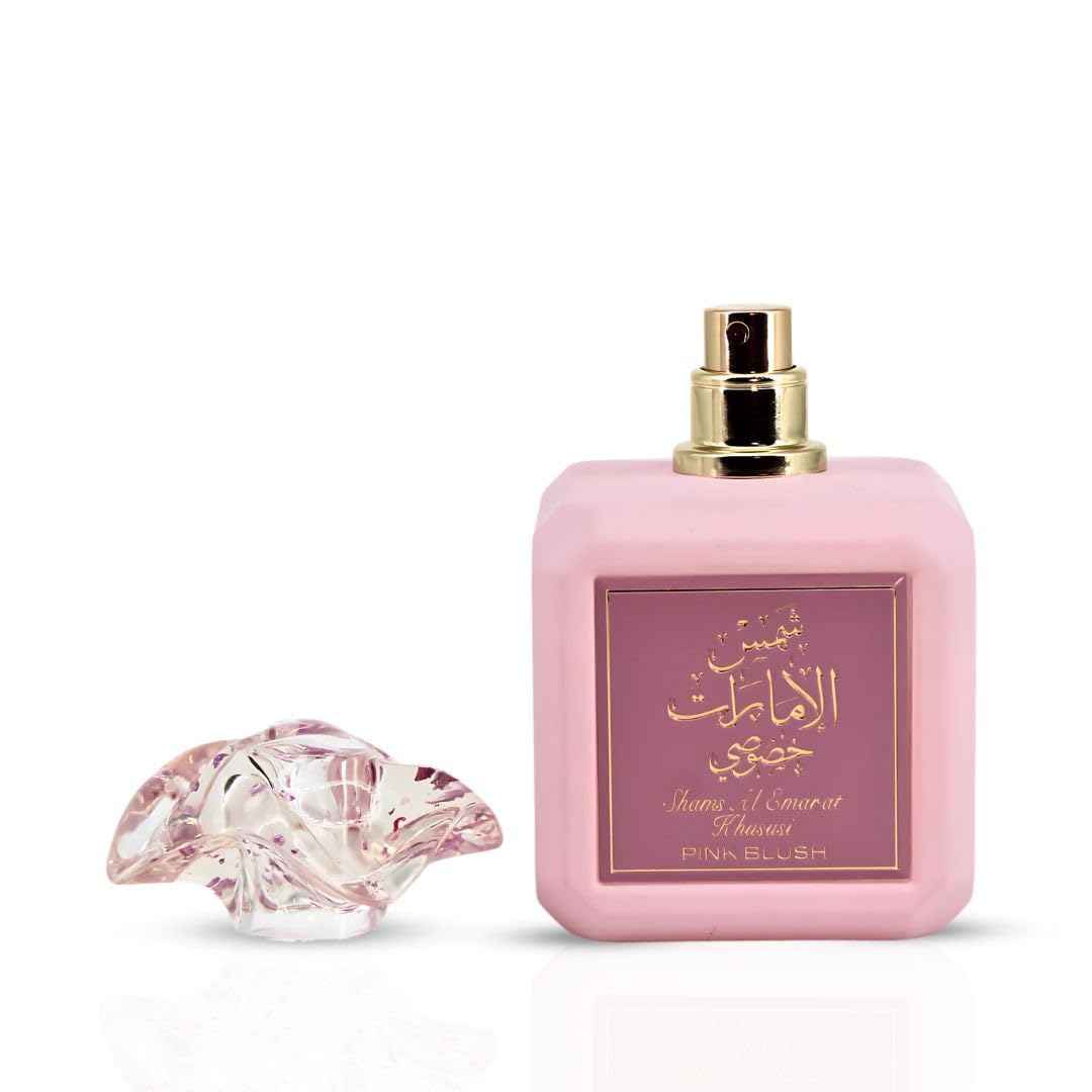 Ard al Zaafaran Pink Blush Shams Al Emarat Khususi, Marshmallow Blush Perfume For Women, Eau de Parfum - 100 ML (3.4 OZ) Romantic & Sweet Arabian Perfume - A Captivating Scent wrapped in Pink Bottle