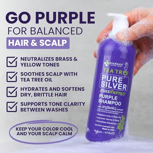 Tea Tree Purple Shampoo & Hair Mask Set for Blonde & Gray Hair