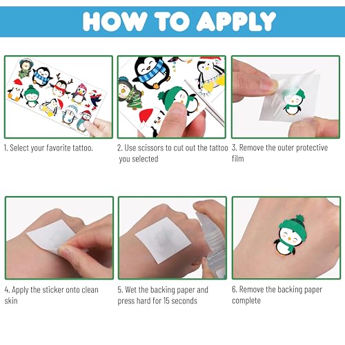 96 Penguin Temporary Tattoos for Kids - Party Favors