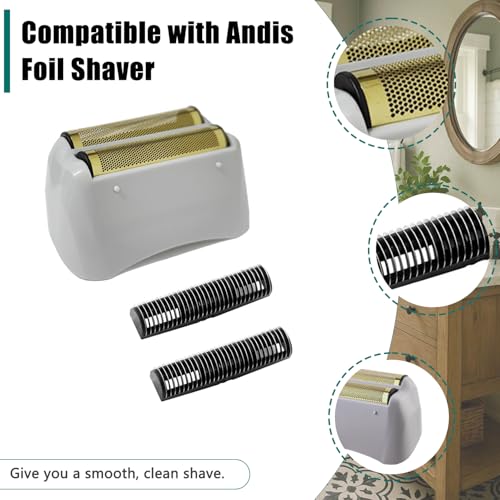 Foil Shaver Replacement Fit for Andis Model TS-1 TS-2 17150 17200 17235 Pro Foil Shaver, Replaces #17155 17160 17280 Foil and Blades -Profoil Lithium Shaver Head Parts- Hypoallergenic Gold Foil-1 Pack