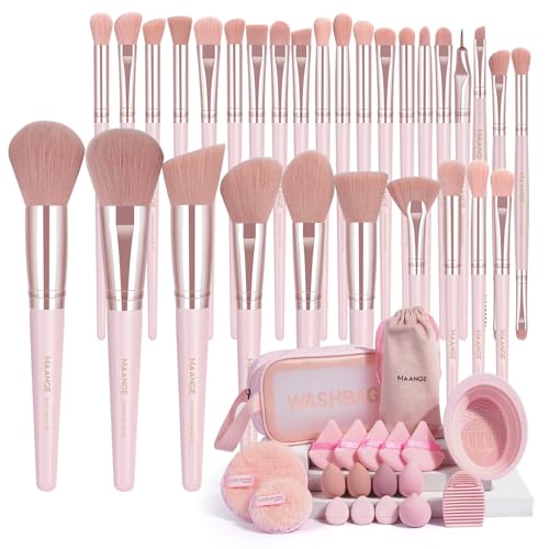 MAANGE 49-Piece Makeup Brush Set with Bag & Blenders