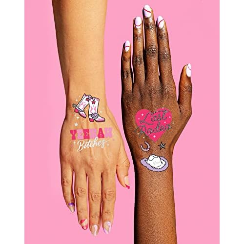 xo, Fetti Last Rodeo Bachelorette Temporary Tattoos - 48 Glitter Styles | Giddy Up Bach Party Decoration, Cowgirl, Bridesmaid Favor, Bride to Be Gift + Bridal Shower Supplies