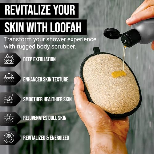 Egyptian Loofah Body Scrubber 2-Pack - Natural Exfoliating Shower Sponge