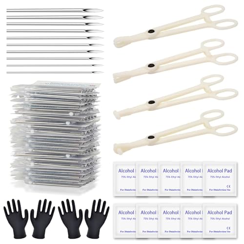Rayyl 43Pc Professional Body Piercing Kit with Needles & Clamps