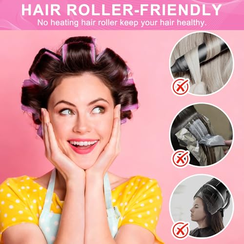 12 Pack Self-Grip Hair Rollers for Women, 24mm