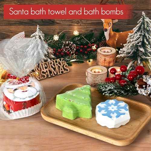 Christmas Spa Gifts for Women - Christmas Gift Ideas, Christmas Candles Gift, Christmas Gift Baskets for Women, Mom, Sister, Wife, Friend with Candle, Bath Bombs, Bath Salt, Soaps, Christmas Packaging