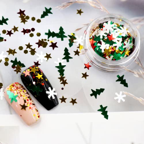 12 Colors Box/Set - Christmas Holiday Snowflake Tree Mixes Series Glitter - Festival Rave Beauty Makeup Face Body Nail Art Tumbler Decoration CH-12C