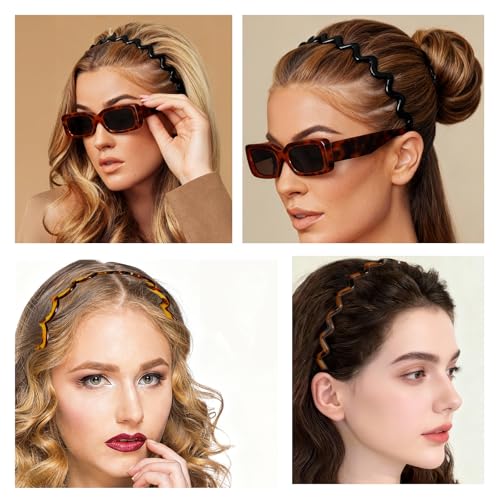 Zigzag Headbands for Women 2-Pack Non-Slip Hair Comb