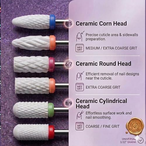 30-Piece Nail Drill Bits Set - Carbide & Ceramic for Manicure & Pedicure