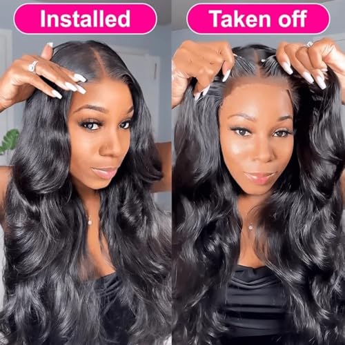 Glueless Human Hair Wig 5x5 Closure 24in Body Wave