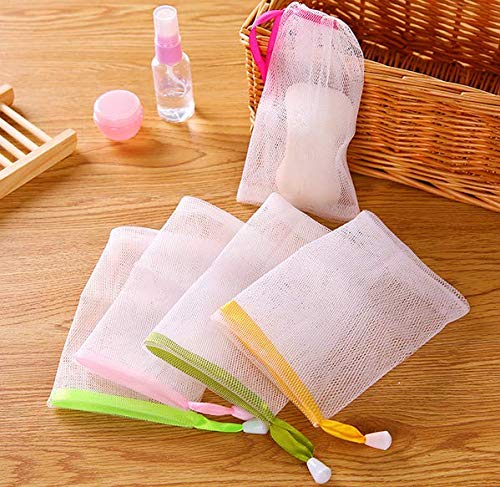 Exfoliating Soap Mesh Pouch Bags - 10 Pack Drawstring Holder