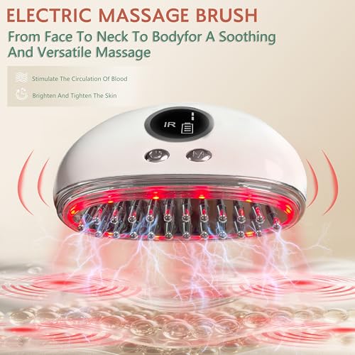 Lymphatic Contour Face Brush - Electric Face Massager with 9-Level Vibration & Microcurrent for Lymphatic Drainage, Puffiness Reduction, Double Chin and Jawline Sculpting (White)