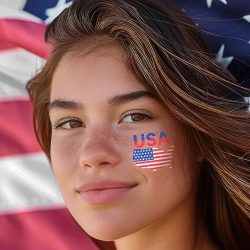 Partywind 60 Pcs 4th of July Glitter Tattoos - Patriotic Party Favors