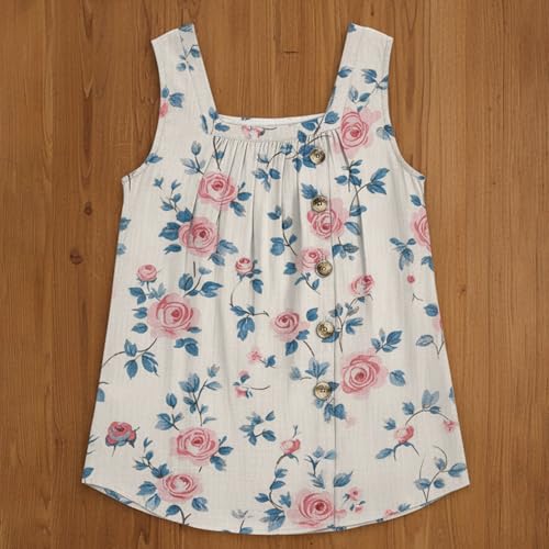 MARSVOVO Women's Summer Tank Top Square Neck Sleeveless Blouse