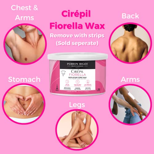 Cirepil - Fiorella - 400g / 14.11 oz Soft Wax Tin - Fresh Peony Scent & Rosin-Free Formula - Beginner-Friendly Strip Wax for Face & Body - Low Temp Refill Tin, Strips Needed
