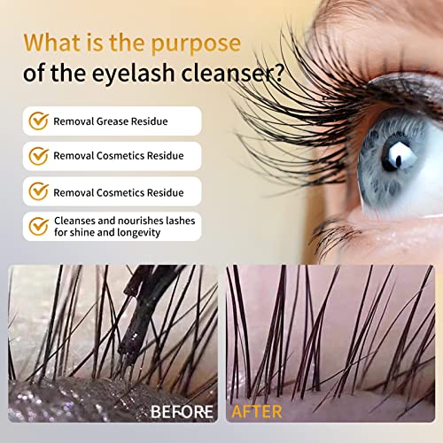 ACTROL Eyelash Cleanser Concentrate Kit 150ml Professional Lash Extensions Shampoo Natural Foaming Cleanser Kit DIY Wash for Extensions Salon Home Care-Makes 30 Bottles 60ml (Unscented-Kit)