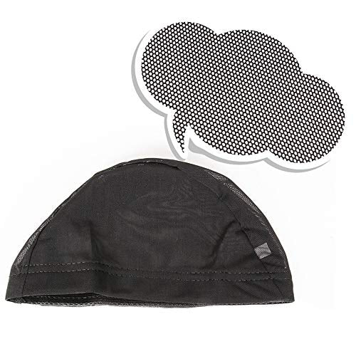 Small Mesh Dome Caps For Wigs 6 Pcs Stretch Breathable Mesh Dome Wig Cap Spandex Black Wig Caps For Making Wigs (6 Pcs, Black, S)