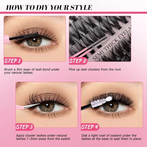 Werupec Manga800PCS Lash Clusters Kit 800 Pcs Fluffy Volume Fake Eyelashes