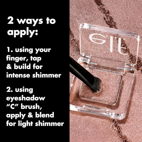 e.l.f. Fine as Fleck Glitter Eyeshadow - Certified Platinum, 0.07oz, Party-Ready Makeup