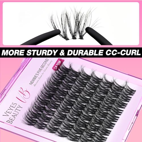 VEYESBEAUTY Lash Clusters 14mm Fluffy 3D Wispy Eyelashes