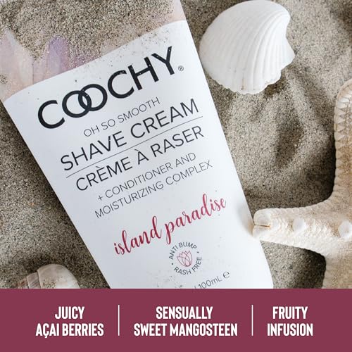 Coochy Shave Cream - Moisturizing Intimate Razor Gel - Island Paradise Scent - 3.4 Fl Oz