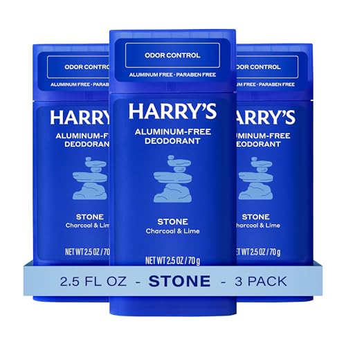Aluminum-Free Deodorant for Men - Stone Scent, 2.5 oz (3 Pack)