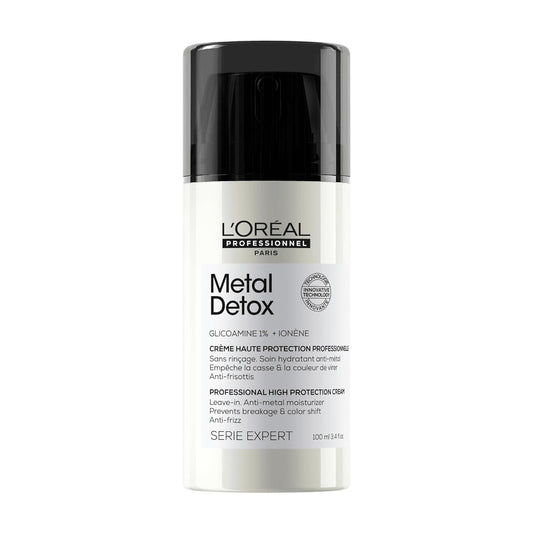 L'Oréal Professionnel Paris Metal Detox Smoothing Cream - Lightweight Styling Leave-In Treatment For All Hair Types, Hydrates and Protects Against Frizz, UV & Metals