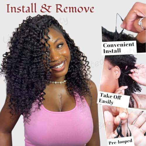 Honey Blonde Deep Wave Crochet Hair Extensions - 18 Inch, 120g