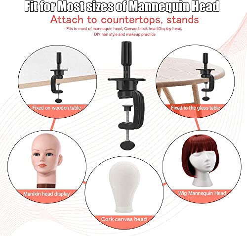Teenitor Wig Mannequin Head Stand 2 Pack Black