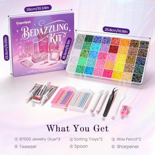 40,000 Pcs Bedazzling Rhinestone Kit with B7000 Glue & Tools