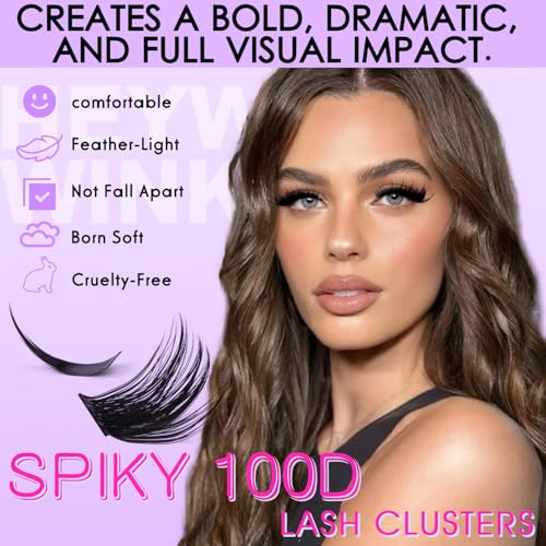 Lash Clusters Kit 100D Fluff & Spiky Anime Extensions 13-21MM
