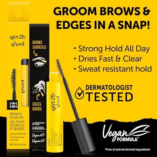 Got2b Glued 2-in-1 Brow & Edge Gel - Strong Hold, Clear