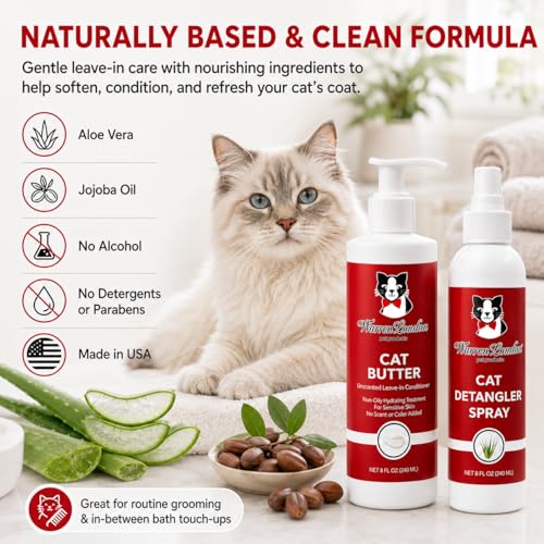 Warren London Cat Detangler & Hydrating Butter Set, 8oz