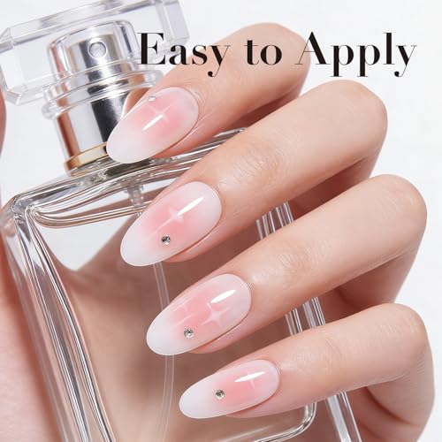 AzureBeauty 18ml Jelly Pink Nail Polish - Light Peach, Quick Dry, Long-Lasting