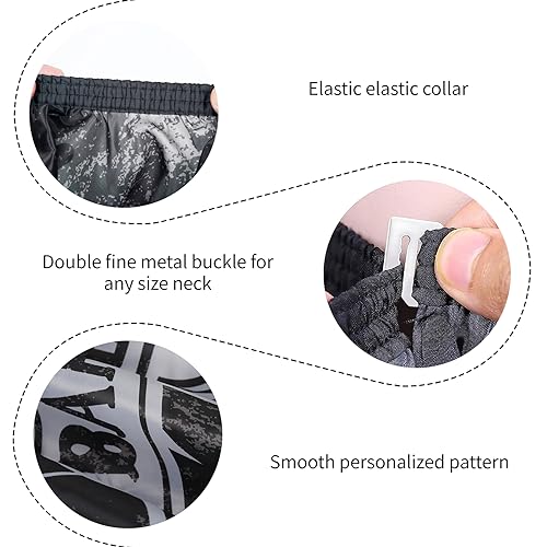 Professional Waterproof Barber Cape with Adjustable Neck for Men & Women - Salon Hair Cutting Cover (Black)