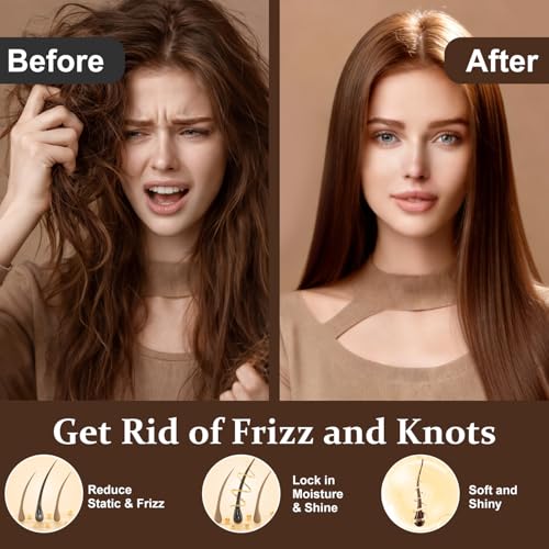 Wooden Scalp Massager Brush with Metal Bristles for Hair Growth