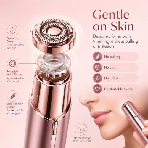 USB Rechargeable Facial Hair Remover for Women with LED Light