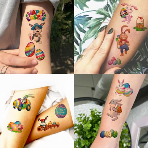 Easter Temporary Tattoos for Kids - 10 Sheets