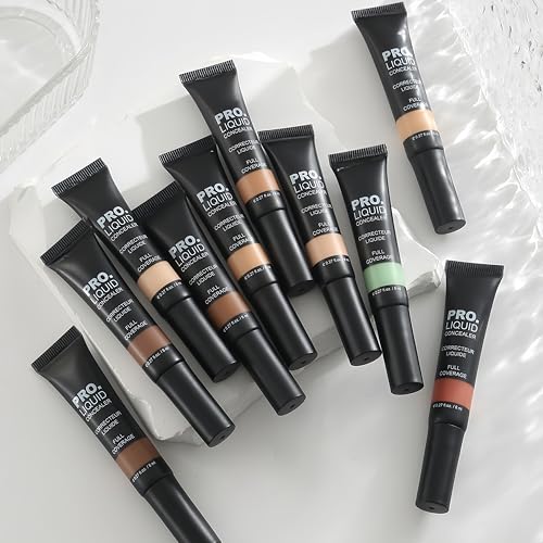 MAEPEOR Liquid Concealer Wand 10 Colors Cream Full Coverage Concealer Natural Looking and Highly Pigmented Lightweight Concealers (07 Bronze)