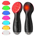 Facial Cleansing Brush, Face Scrubber, Electric Face Brush with 7 Colors, Rechargeable Waterproof Exfoliator with Heat and Vibration, Deep Cleansing and Massage for Men and Women(Black)