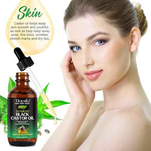 Tiuedu Jamaican Black Castor Oil for Hair Growth,Thicker Eyelashes & Eyebrows,Castor Oil for Hair,Face,Body & Skin,100% Pure Cold Pressed Black Castor Oil,Hair Nourishing Oil,Massage Oils