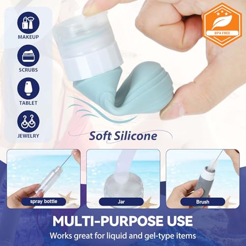 YIIMER Gray Travel Bottles 10 Pack TSA Approved Leak-Proof Silicone Containers
