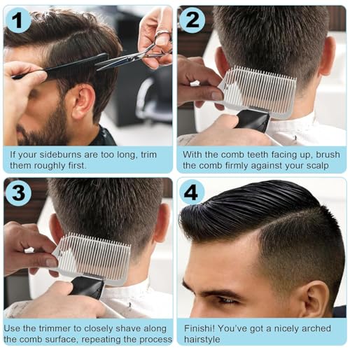 FOWSRHRG Fade Combs - 2PCS Hair Cutting Guide for Men, Anti-Static & Non-Slip