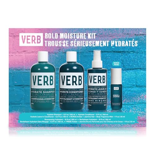 VERB Hydrate Shampoo + Conditioner Duo - Cleanses + Nourishes Dry + Frizzy Hair to Smooth + Reduce Frizz - Amber + Warm Jasmine Scent